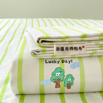 雅居纺家纺 2024新款全棉绣花A类老粗布单品系列-单床单 老粗布-发财树