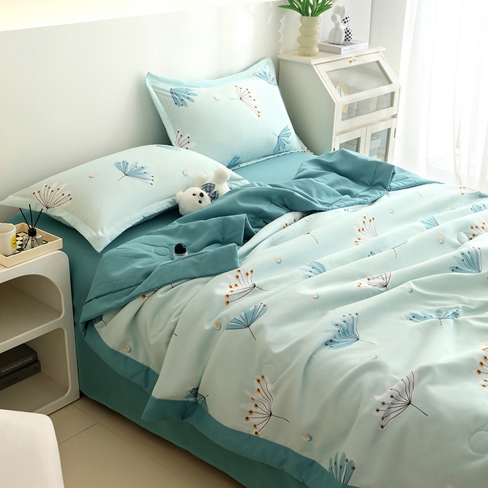 91家纺网 家纺一手货源 找家纺 优布加 2024新款水洗棉大豆被夏被大豆纤维空调被夏凉被 小美好