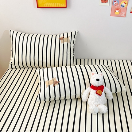 雅居纺家纺 2024新款全棉绣花A类老粗布单品系列-单枕套 老粗布-小绵羊