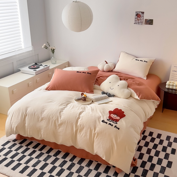 91家纺网 家纺一手货源 找家纺 梵克保罗 2024新款卡通水洗棉毛巾绣四件套 手掌