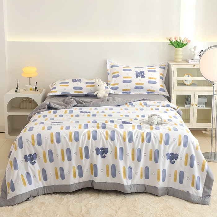 91家纺网 家纺一手货源 找家纺 优布加 2024新款水洗棉大豆被夏被大豆纤维空调被夏凉被 小象