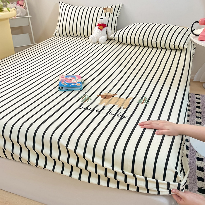 91家纺网 家纺一手货源 找家纺 雅居纺家纺 2024新款全棉绣花A类老粗布单品系列 老粗布-小绵羊