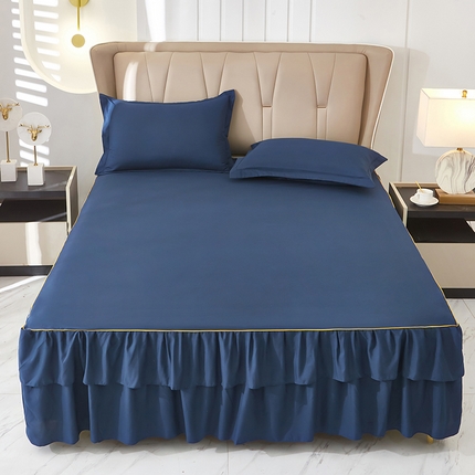 91家纺网 家纺一手货源 找家纺 （总）爱一个家 2024新款芦荟棉纯色单床裙