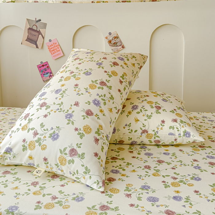 91家纺网 家纺一手货源 找家纺 金丝鸟 2024新款学生款A类全棉老粗布床单 花蔓