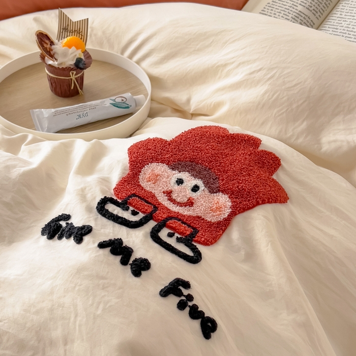 91家纺网 家纺一手货源 找家纺 梵克保罗 2024新款卡通水洗棉毛巾绣四件套 手掌