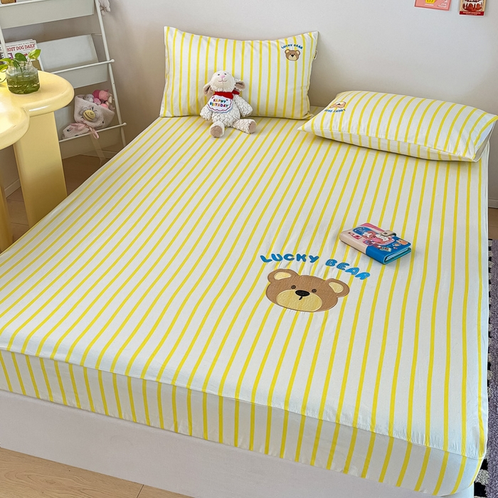 91家纺网 家纺一手货源 找家纺 雅居纺家纺 2024新款全棉绣花A类老粗布单品系列 老粗布-幸运熊