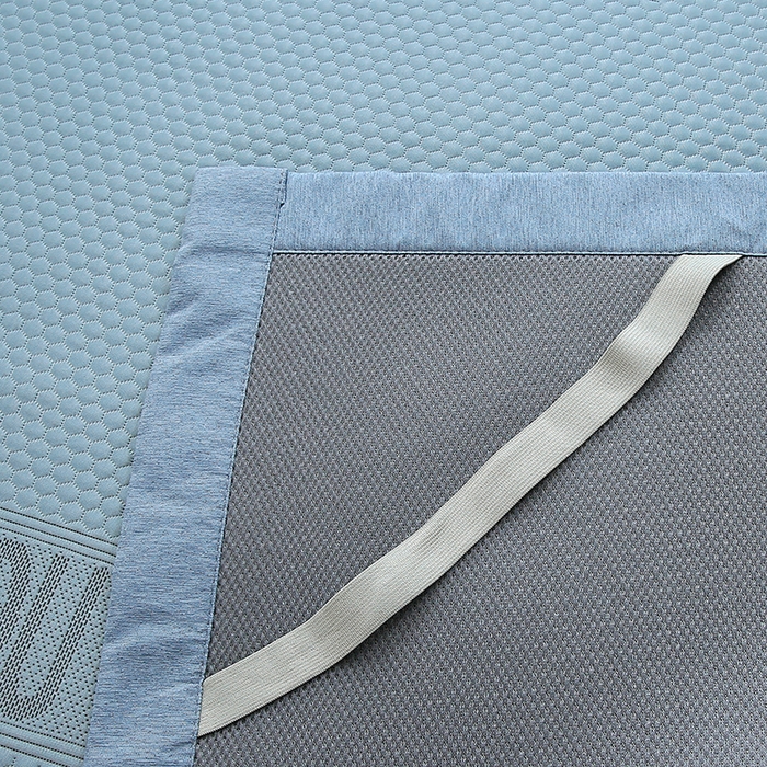 91家纺网 家纺一手货源 找家纺 青雅席业 2025新款抗菌提花凉感丝豆豆席-玫瑰花语系列 玫瑰花语-蓝