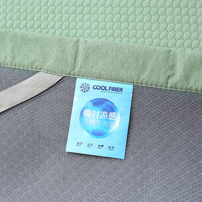 91家纺网 家纺一手货源 找家纺 青雅席业 2025新款抗菌提花凉感丝豆豆席-玫瑰花语系列 玫瑰花语-绿