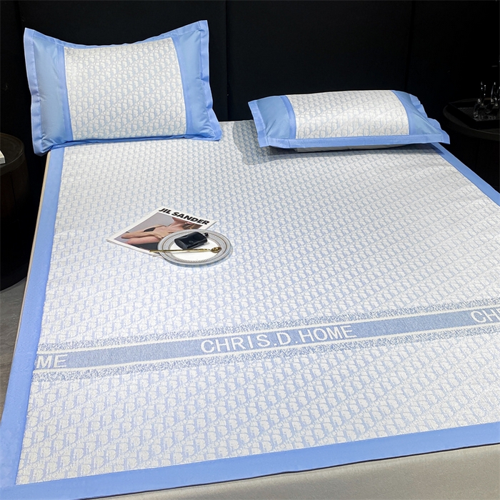 91家纺网 家纺一手货源 找家纺 启程家纺 2024新款A类轻奢600D数码印花冰藤席 迪宝系列 迪宝-蓝