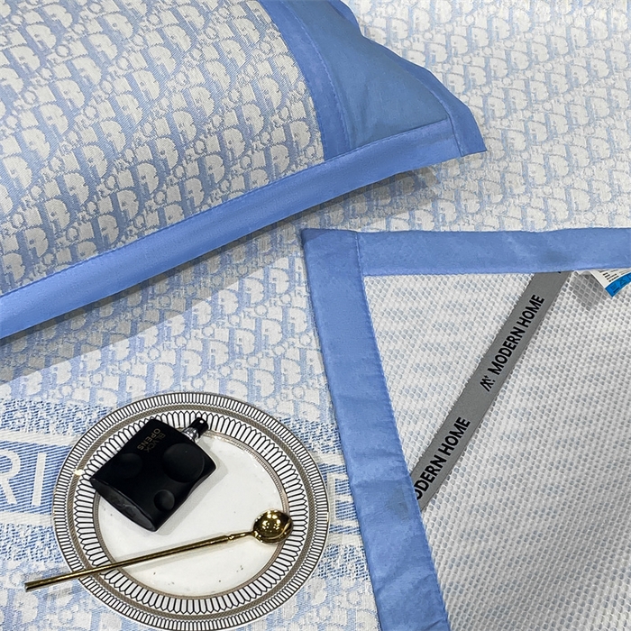 91家纺网 家纺一手货源 找家纺 启程家纺 2024新款A类轻奢600D数码印花冰藤席 迪宝系列 迪宝-蓝