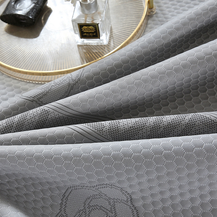 91家纺网 家纺一手货源 找家纺 青雅席业 2025新款抗菌提花凉感丝豆豆席-玫瑰花语系列 玫瑰花语-灰