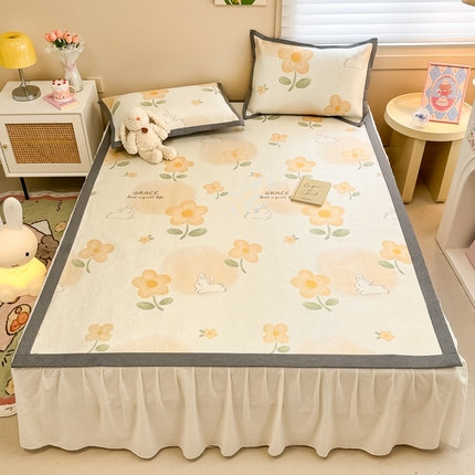 91家纺网 家纺一手货源 找家纺 （总）沐慕 2024新款小清新印花冰藤席空调席系列