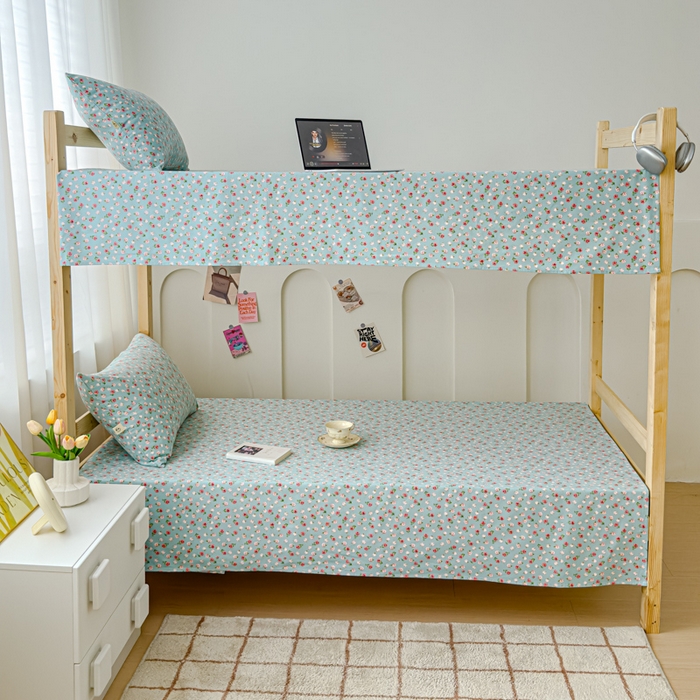 91家纺网 家纺一手货源 找家纺 金丝鸟 2024新款学生款A类全棉老粗布床单 小玫瑰