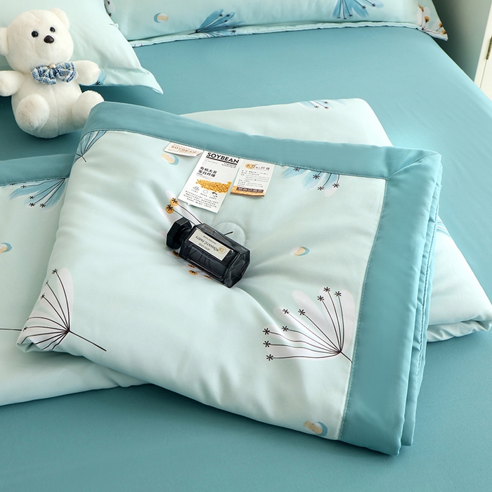 91家纺网 家纺一手货源 找家纺 优布加 2024新款水洗棉大豆被夏被大豆纤维空调被夏凉被 小美好