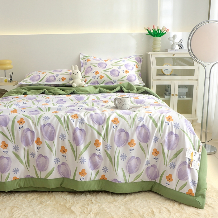 91家纺网 家纺一手货源 找家纺 优布加 2024新款水洗棉大豆被夏被大豆纤维空调被夏凉被 香奈