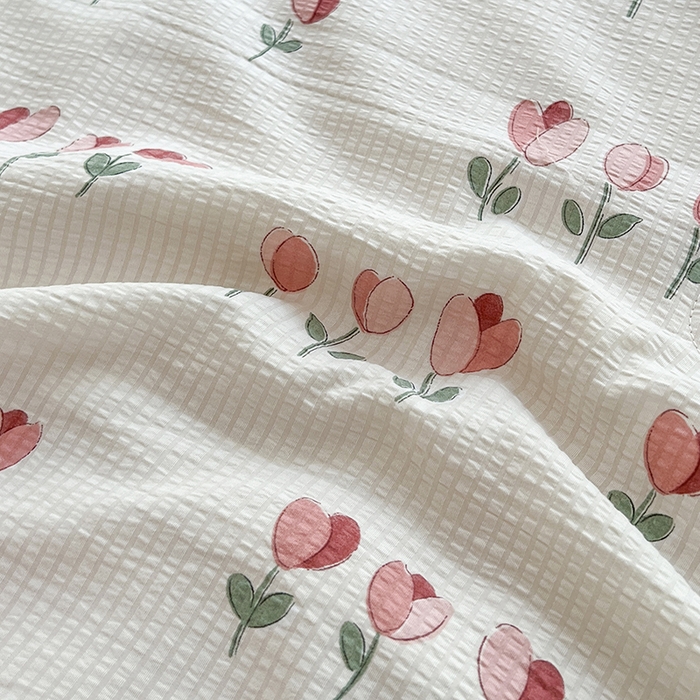 91家纺网 家纺一手货源 找家纺 富之航 2024新款时尚舒适泡泡棉夏被四件套伊梦