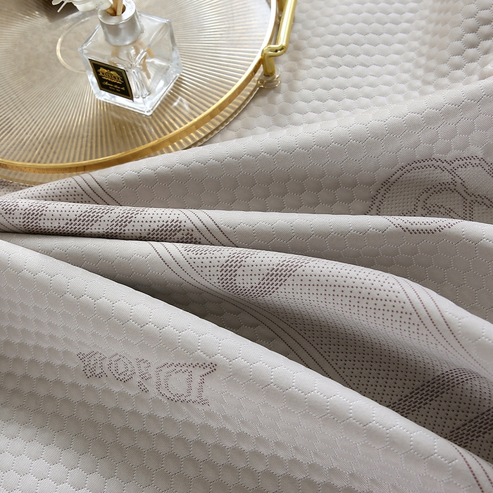 91家纺网 家纺一手货源 找家纺 青雅席业 2025新款抗菌提花凉感丝豆豆席-玫瑰花语系列 玫瑰花语-香槟