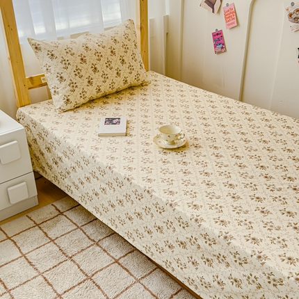 金丝鸟 2024新款学生款A类全棉老粗布床单 蔷薇