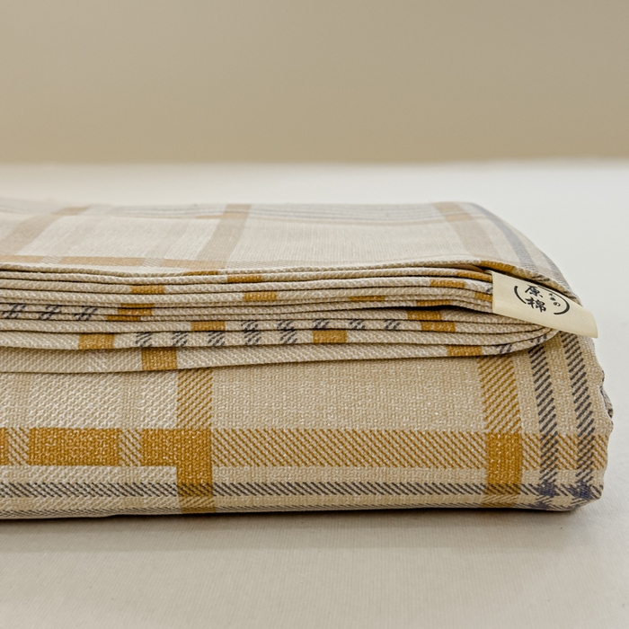 91家纺网 家纺一手货源 找家纺 金丝鸟 2024新款成人款A类全棉老粗布床单 咖小格