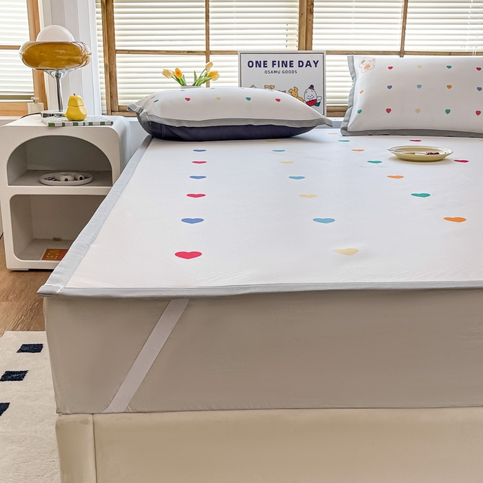 91家纺网 家纺一手货源 找家纺 栩裕纺织 2025款数码印花1200D碳光牛奶冰丝凉席 甜心小兔