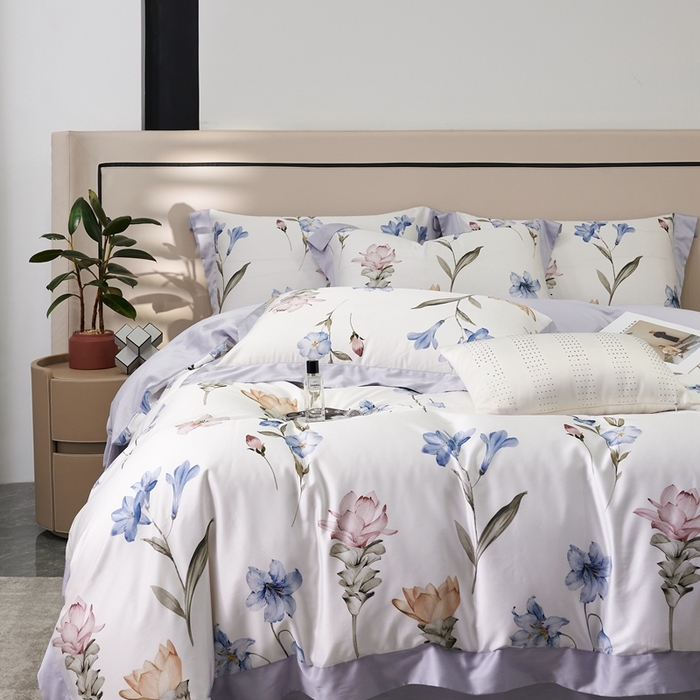 91家纺网 家纺一手货源 找家纺 （总）榻尚家居 2024新款天丝棉数码印花四件套 