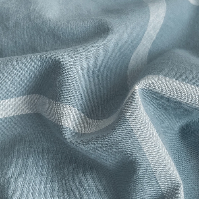 91家纺网 家纺一手货源 找家纺 大柏树 2025新款A类色织全棉水洗棉单品系列-单被套 蓝灰中格