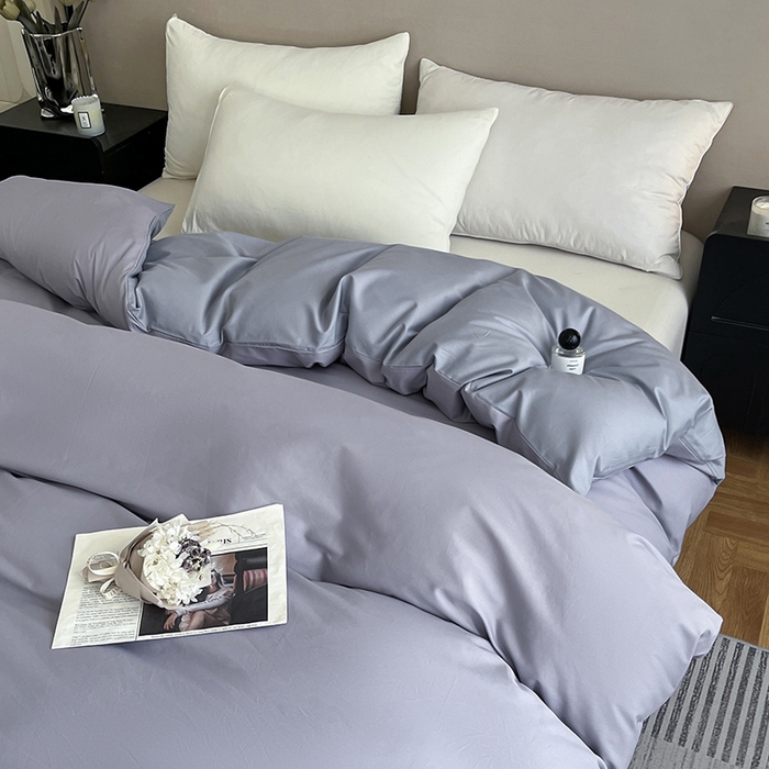 91家纺网 家纺一手货源 找家纺 澳梵2024新款60s全棉纯色单品被套 暮山紫