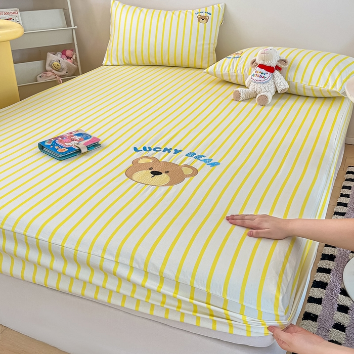 91家纺网 家纺一手货源 找家纺 雅居纺家纺 2024新款全棉绣花A类老粗布单品系列 老粗布-幸运熊