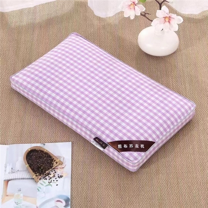 91家纺网 家纺一手货源 找家纺 （总）韩后2025新款全棉老粗布格子系列荞麦枕枕芯枕头面包枕+方形枕