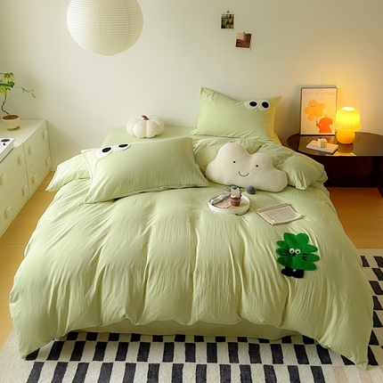 梵克保罗 2024新款卡通水洗棉毛巾绣四件套 幸运树