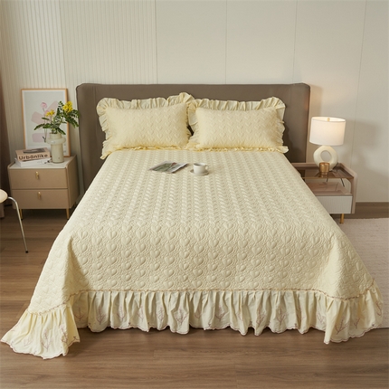 91家纺网 家纺一手货源 找家纺 （总）恒爱家纺 2024新款40S全棉色织水洗棉绣花梦美人单床盖