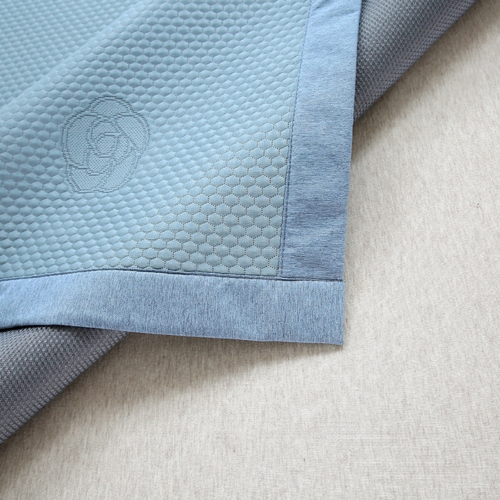 91家纺网 家纺一手货源 找家纺 青雅席业 2025新款抗菌提花凉感丝豆豆席-玫瑰花语系列 玫瑰花语-蓝