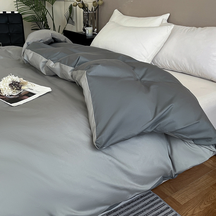 91家纺网 家纺一手货源 找家纺 澳梵2024新款60s全棉纯色单品被套 椰子灰-月岩灰