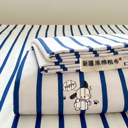 雅居纺家纺 2024新款全棉绣花A类老粗布单品系列-单床单 老粗布-Happy小狗