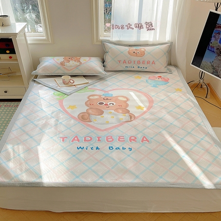 91家纺网 家纺一手货源 找家纺 （总）顾里家纺 2024新款韩式Chic风牛奶丝碳光凉席