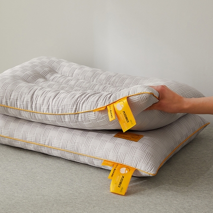 91家纺网 家纺一手货源 找家纺 乐可 2024新款A类华夫格大豆舒柔枕 枕头枕芯 A类化夫格大豆舒柔枕/灰色-单边低枕[一对装]