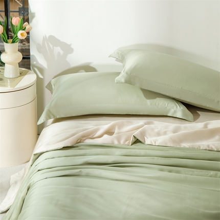 91家纺网 家纺一手货源 找家纺 （总）被窝 2025新款60s莱赛尔天丝大豆夏被四件套（提供买家秀）