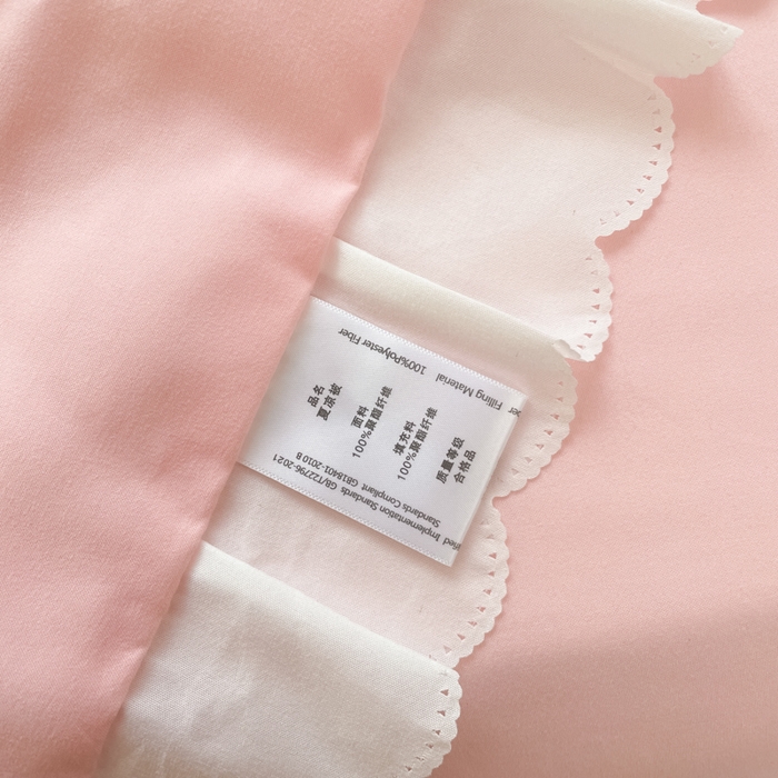 91家纺网 家纺一手货源 找家纺 沐慕 2024新款毛巾绣印花夏被四件套 花花白兔-粉