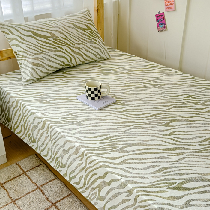 91家纺网 家纺一手货源 找家纺 金丝鸟 2024新款学生款A类全棉老粗布床单 斑驳