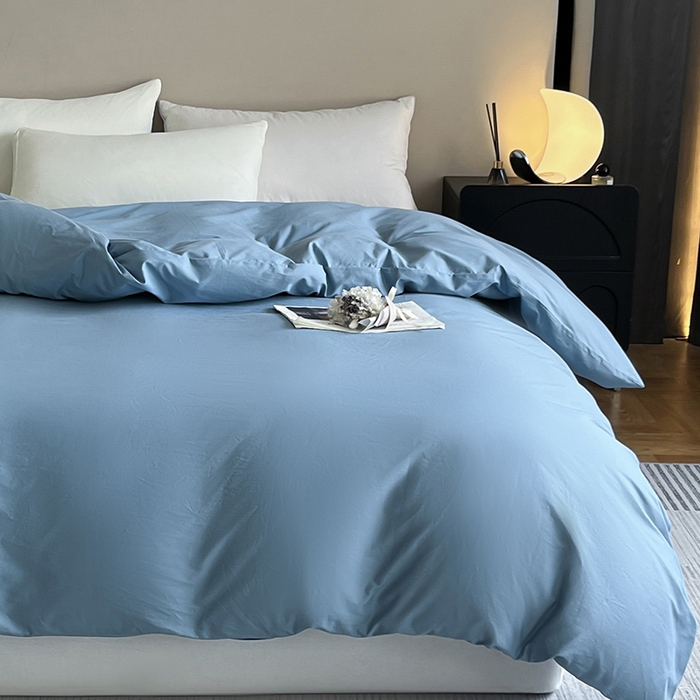 91家纺网 家纺一手货源 找家纺 澳梵2024新款60s全棉纯色单品被套 绅士蓝