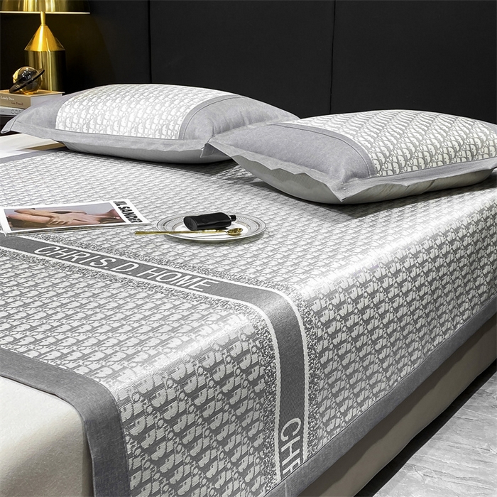 91家纺网 家纺一手货源 找家纺 启程家纺 2024新款A类轻奢600D数码印花冰藤席 迪宝系列 迪宝-灰