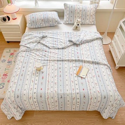 沐慕 2024新款小清新加厚亲肤针织棉夏被 盛夏