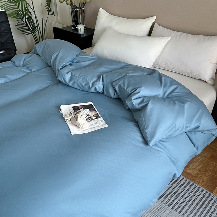 91家纺网 家纺一手货源 找家纺 澳梵2024新款60s全棉纯色单品被套 绅士蓝