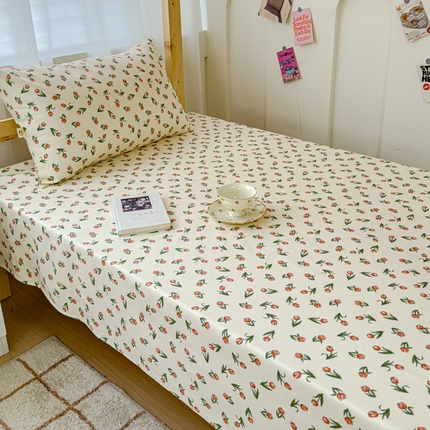 金丝鸟 2024新款学生款A类全棉老粗布床单 花圃