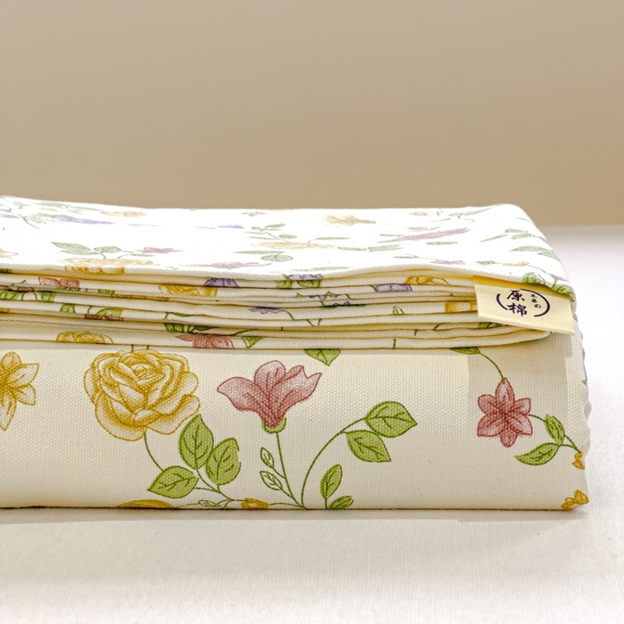 91家纺网 家纺一手货源 找家纺 金丝鸟 2024新款成人款A类全棉老粗布床单 花蔓