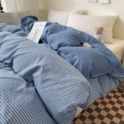 91家纺网 家纺一手货源 找家纺 （总）大柏树 2025新款A类色织全棉水洗棉单品系列-单被套