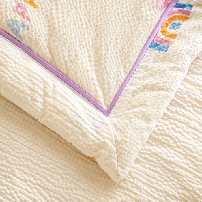 91家纺网 家纺一手货源 找家纺 壹张床 2025新款提花泡泡棉夏被夏凉被空调被 果冻熊-紫