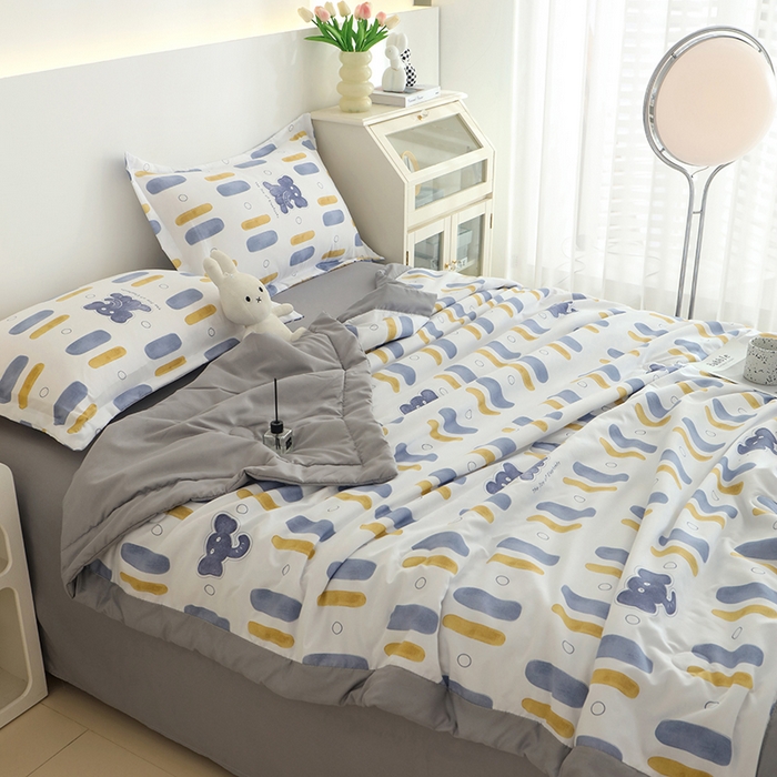 91家纺网 家纺一手货源 找家纺 优布加 2024新款水洗棉大豆被夏被大豆纤维空调被夏凉被 小象