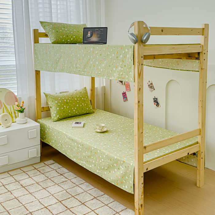 91家纺网 家纺一手货源 找家纺 金丝鸟 2024新款学生款A类全棉老粗布床单 花田