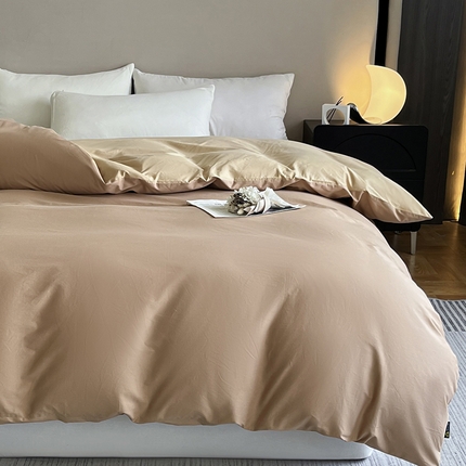 澳梵2024新款60s全棉纯色单品被套 茶棕-奇遇金
